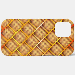 Orange and ochre squares with abstract chess throw iPhone 12 pro max case