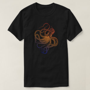 Orange And Octopus Vintage Illustration T-Shirt