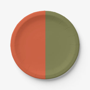 Orange And Olive Paper Plate