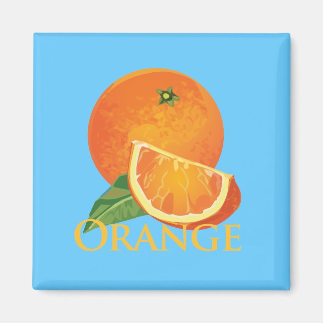Orange and Orange Slice Magnet (Front)