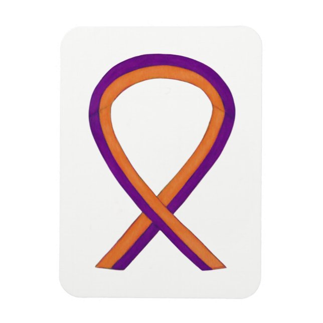 Orange and Orchid Awareness Ribbon Custom Magnets (Vertical)
