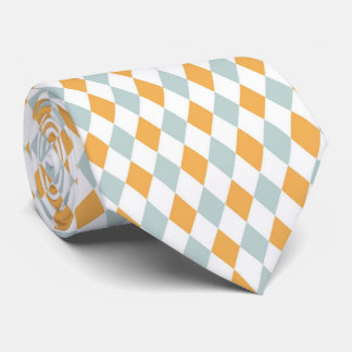 Orange and Pastel Blue Pattern Tie