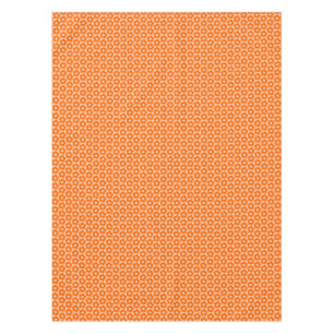 Orange and Peach Retro 60s Floral Pattern  Tablecloth