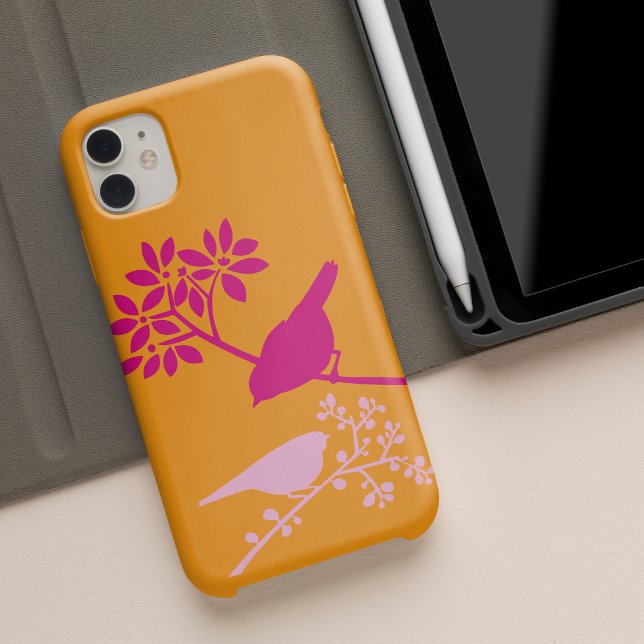 Orange and Pink Birds Case-Mate iPhone Case (Creator Uploaded)