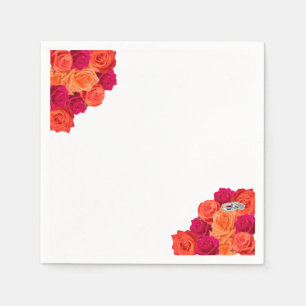 Orange and Pink-Blossoms and Brilliance-Napkins Napkin
