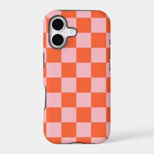 Orange and Pink Checkerboard Pattern