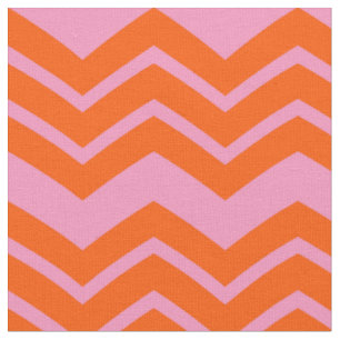 Orange and Pink Chevron Pattern Design  Fabric