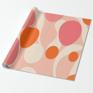 Orange and Pink Circle Shapes – Fun and Modern Wrapping Paper