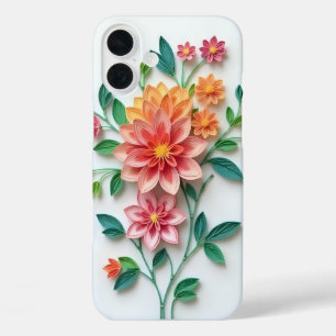 Orange and Pink Floral  iPhone 16 Plus Case