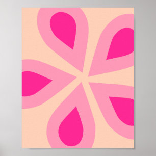 Orange And Pink Floral Poster