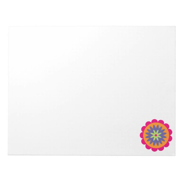 orange and pink floral shapes illustration notepad (Front)