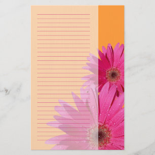 Orange and Pink Gerbera Daisy Stationery