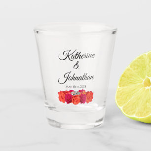 Orange and Pink Roses-Money/shot Dance- Shot Glass
