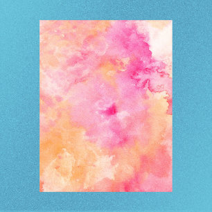 Orange and Pink Watercolor Scrapbook Paper
