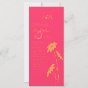 Orange and Pink Wildflowers Wedding Invitation