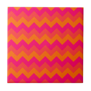 Orange and Pink Zigzag Tile