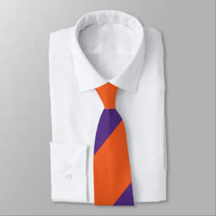 Orange and Plum Broad Regimental Stripe Tie