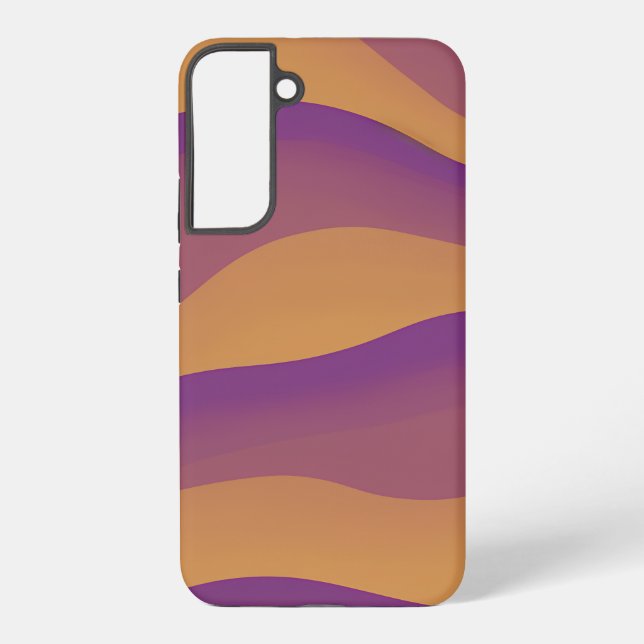 Orange and Purple Abstract Wave Pattern Samsung Galaxy S22+ Case (Back)