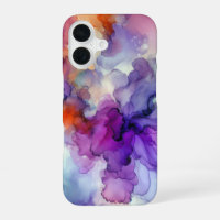 Orange and Purple Alcohol Ink Abstract