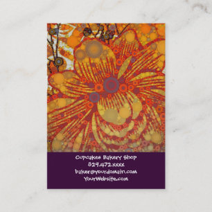 Orange and Purple Floral Modern Pop Art Business Card