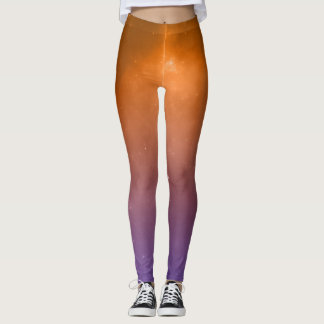 Orange and Purple Solid Leggings