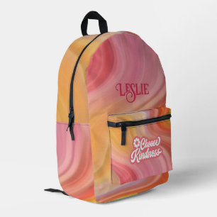 Orange and Raspberry Sherbet - Choose Kindness Printed Backpack