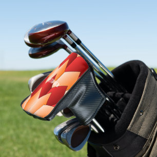 Orange And Red Art Deco Design Golf Head Cover