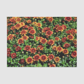 Orange and Red Flowers Tissue Paper