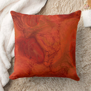 orange and red Marble abstract Cushion