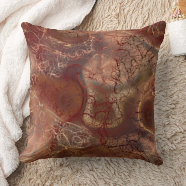 orange and red Marble abstract Cushion (Blanket)