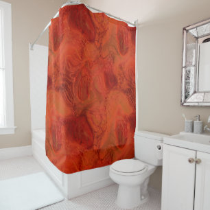 orange and red Marble abstract Shower Curtain
