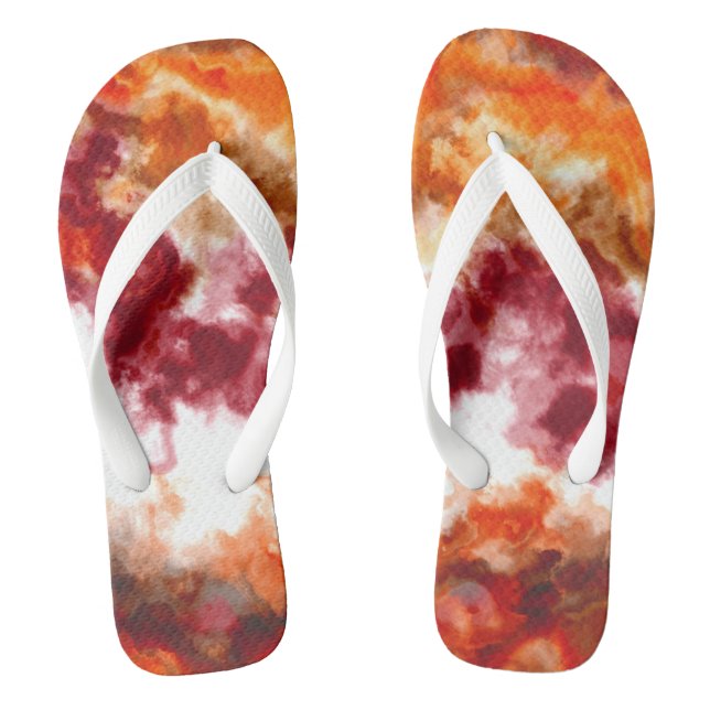 Orange and Red Marble Jandals (Footbed)