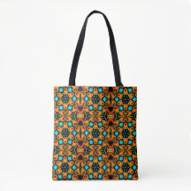 Orange and Red Patterned Tote