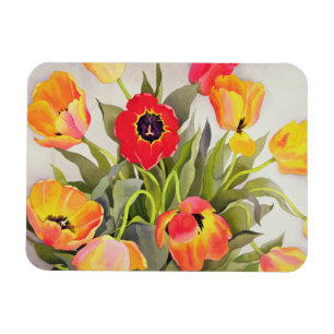 Orange and Red Tulips Magnet