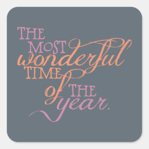 Orange and Rose Most Wonderful Time Stickers