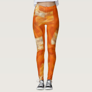 Orange and Tan Leggings Abstract and Artsy