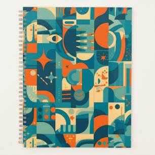 Orange and Teal Geometric Abstract Planner