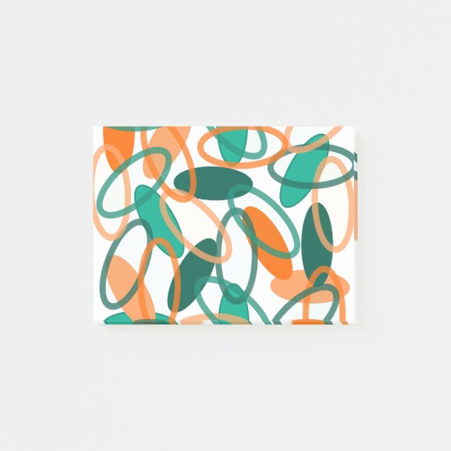 Orange and Teal Ovals  Post-it Notes (Front)