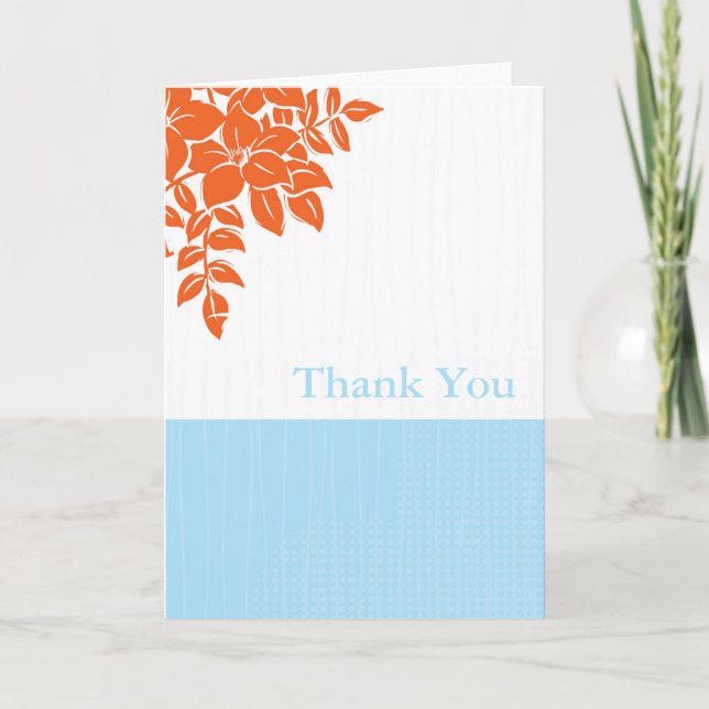Orange and Tiffany Thank You Cards (Front)