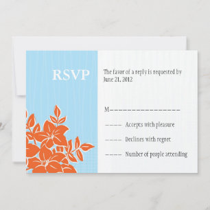 Orange and Tiffany Wedding RSVP Response Card