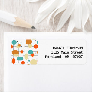 Orange and Turquoise Circles Mid Century Modern