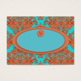 Orange and Turquoise Damask