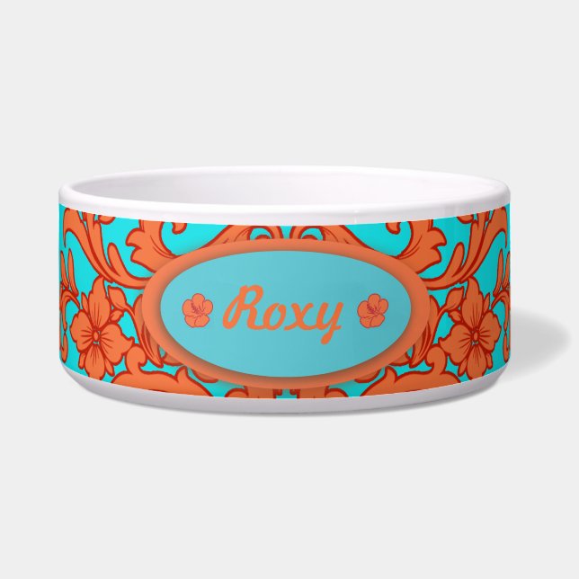 Orange and Turquoise Damask (Front)