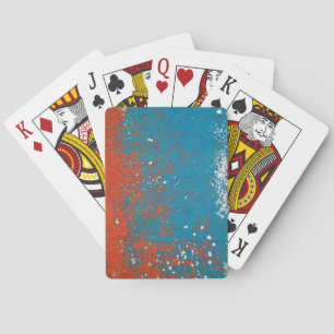 Orange and Turquoise Grunge Texture Playing Cards