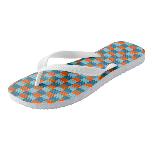 orange and turquoise  jandals (Angled)