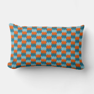 Orange and Turquoise pattern Lumbar Cushion