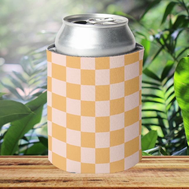 Orange and Unbleached Silk Chequerboard Can Cooler (Creator Uploaded)