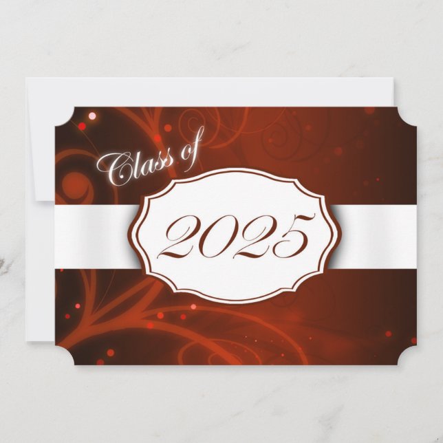 Orange and White 2025 Graduation Invitations (Front)