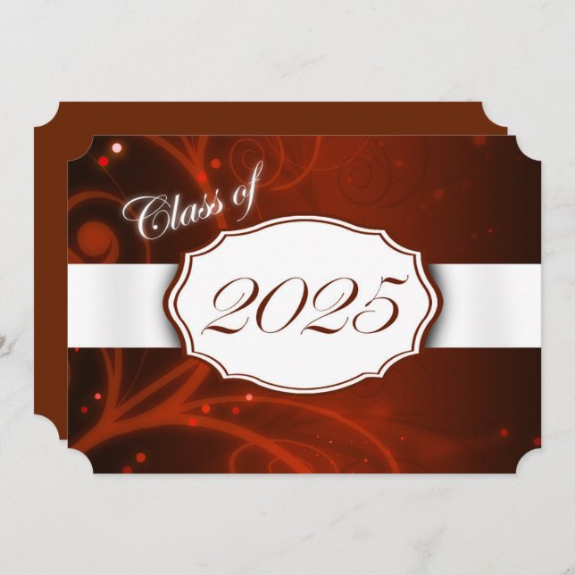 Orange and White 2025 Graduation Party Invitation (Front/Back)