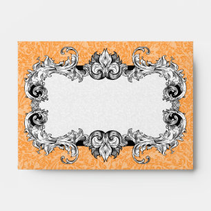 Orange and White A6 Gothic Baroque Envelopes